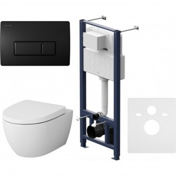 Комплект инсталляция с клавишей AM.PM PRO M черн мат с подвесным унитазом Awe с сид м/лифт IS48038.111738 Комплект инсталляция с клавишей AM.PM PRO M черн мат с подвесным унитазом Awe с сид м/лифт IS48038.111738