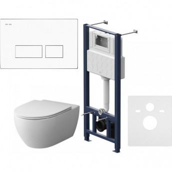 Комплект инсталляция с клавишей AM.PM PRO S белый с подвесным унитазом Awe FlashClean с сид м/лифт IS47001.111700 Комплект инсталляция с клавишей AM.PM PRO S белый с подвесным унитазом Awe FlashClean с сид м/лифт IS47001.111700