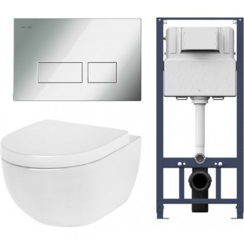 Комплект инсталляция с клавишей AM.PM PRO S белый с подвесным унитазом Awe с сид м/лифт IS47001.111738 Комплект инсталляция с клавишей AM.PM PRO S белый с подвесным унитазом Awe с сид м/лифт IS47001.111738