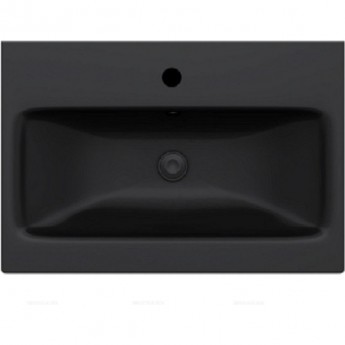 Раковина мебельная AM.PM GEM M90WCC0602BM керамическая, 60 см, встроенная, цвет: черный матовый Раковина мебельная AM.PM GEM M90WCC0602BM керамическая, 60 см, встроенная, цвет: черный матовый