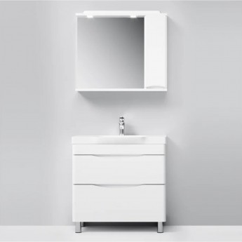 Сет 80 см: база белая напольная с раковиной и зеркало LED AM.PM LIKE Сет 80 см: база белая напольная с раковиной и зеркало LED AM.PM LIKE