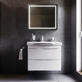 Сет 80 см: база белая подвесная с раковиной и зеркало LED AM.PM LIKE M80FHX802WG/W80/M91MOX801 Сет 80 см: база белая подвесная с раковиной и зеркало LED AM.PM LIKE M80FHX802WG/W80/M91MOX801