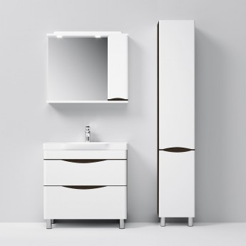 Шкаф-пенал напольный 35 см, правый, венге/белый глянец AM.PM LIKE Шкаф-пенал напольный 35 см, правый, венге/белый глянец AM.PM LIKE