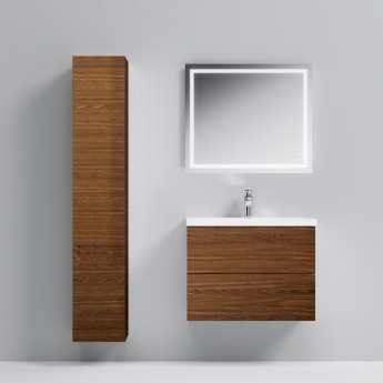 Шкаф-пенал подвесной 30 см, левый, орех AM.PM Gem Шкаф-пенал подвесной 30 см, левый, орех AM.PM Gem