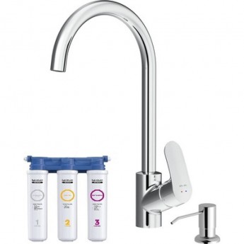 Смеситель для кухни AM.PM LIKE с каналом для питьевой воды, фильтр, диспенсер, хром, шт. F8007T00 Смеситель для кухни AM.PM LIKE с каналом для питьевой воды, фильтр, диспенсер, хром, шт. F8007T00