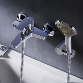 Смеситель для ванны и душа c душевым набором AM.PM GEM F90A15000 Смеситель для ванны и душа c душевым набором AM.PM GEM F90A15000