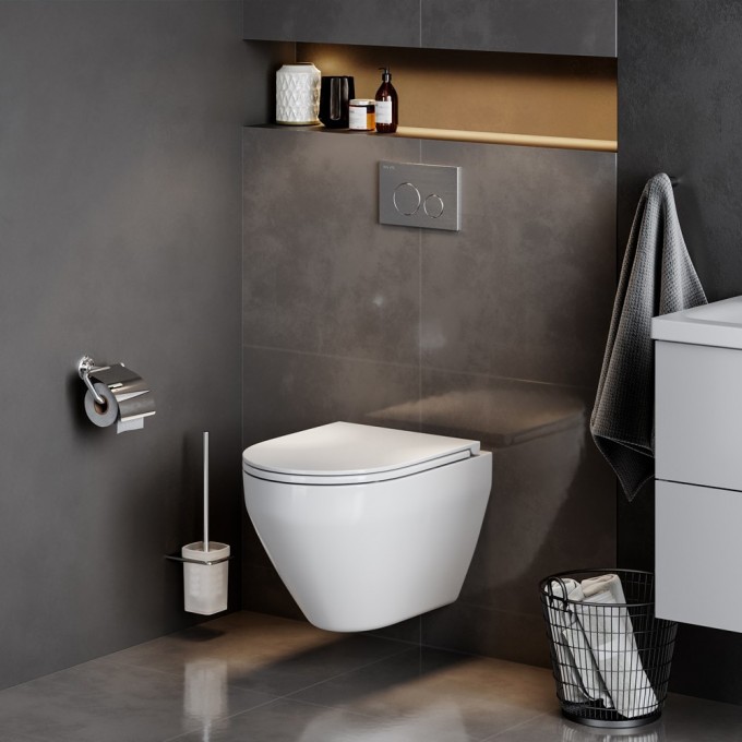 Унитаз подвесной FlashClean с сиденьем микролифт AM.PM SPIRIT 2.0 C701700SCMP Унитаз подвесной FlashClean с сиденьем микролифт AM.PM SPIRIT 2.0 C701700SCMP