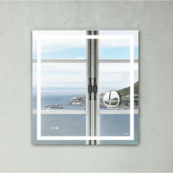 Универсальное зеркало с контурной Led-подсветкой, часами и косметическим зеркалом 65 AM.PM M93AMOX0653WG Универсальное зеркало с контурной Led-подсветкой, часами и косметическим зеркалом 65 AM.PM M93AMOX0653WG