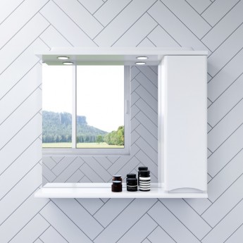 Зеркальный шкаф с подсветкой 65 см, правый, белый глянец AM.PM LIKE M80MPR0651WG Зеркальный шкаф с подсветкой 65 см, правый, белый глянец AM.PM LIKE M80MPR0651WG